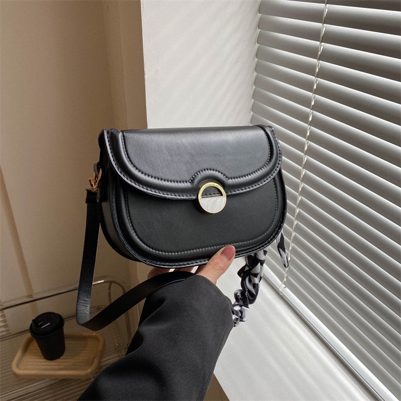 Túi Xách Đeo Vai Vải Lụa Phối Khăn Quàng Cổ Kiểu Retro Thời Trang Mùa Xuân 2023 Cho Nữ