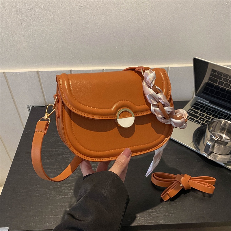 Túi Xách Đeo Vai Vải Lụa Phối Khăn Quàng Cổ Kiểu Retro Thời Trang Mùa Xuân 2023 Cho Nữ