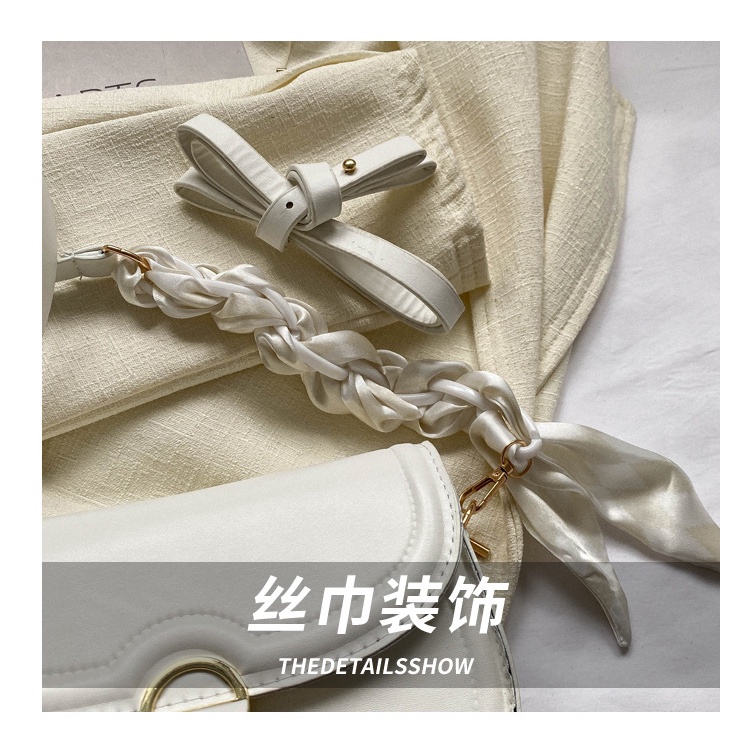 Túi Xách Đeo Vai Vải Lụa Phối Khăn Quàng Cổ Kiểu Retro Thời Trang Mùa Xuân 2023 Cho Nữ