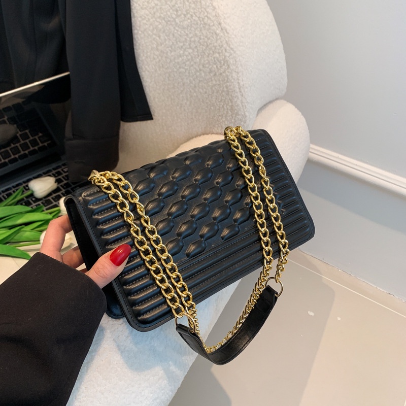 Túi Đeo Vai Hình Vuông Cỡ Nhỏ Đính Đá Phối Dây Đeo Sợi Xích Thời Trang Hàn Quốc 2023 Cho Nữ