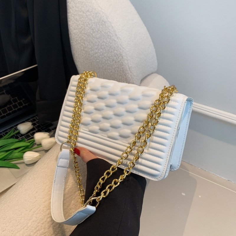 Túi Đeo Vai Hình Vuông Cỡ Nhỏ Đính Đá Phối Dây Đeo Sợi Xích Thời Trang Hàn Quốc 2023 Cho Nữ