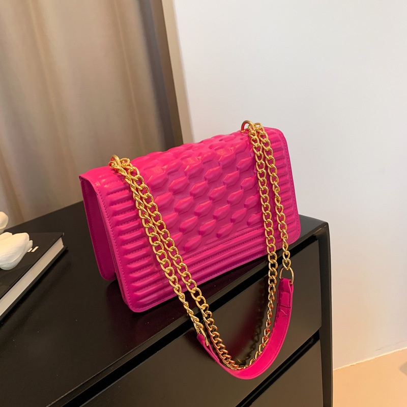 Túi Đeo Vai Hình Vuông Cỡ Nhỏ Đính Đá Phối Dây Đeo Sợi Xích Thời Trang Hàn Quốc 2023 Cho Nữ