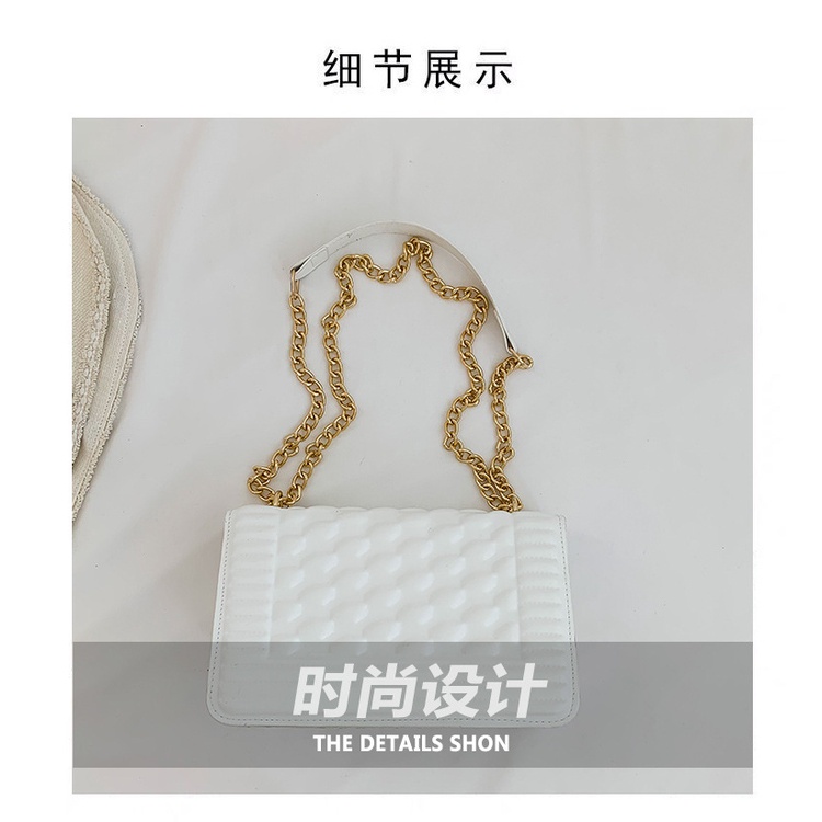 Túi Đeo Vai Hình Vuông Cỡ Nhỏ Đính Đá Phối Dây Đeo Sợi Xích Thời Trang Hàn Quốc 2023 Cho Nữ