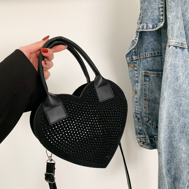 Túi Xách Đeo Vai Hình Trái Tim Đính Đá Thời Trang Mùa Xuân 2023 Dành Cho Nữ