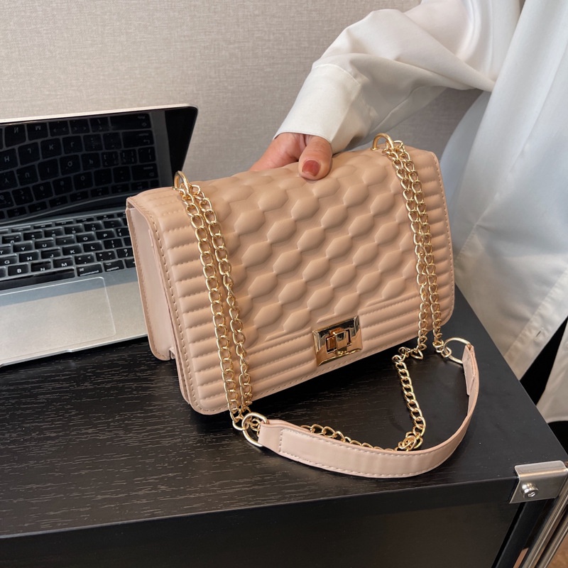 Ba Lô Đeo Vai Hình Vuông Cỡ Nhỏ Đính Đá Phối Dây Đeo Sợi Xích Thời Trang Hàn Quốc 2023 Cho Nữ