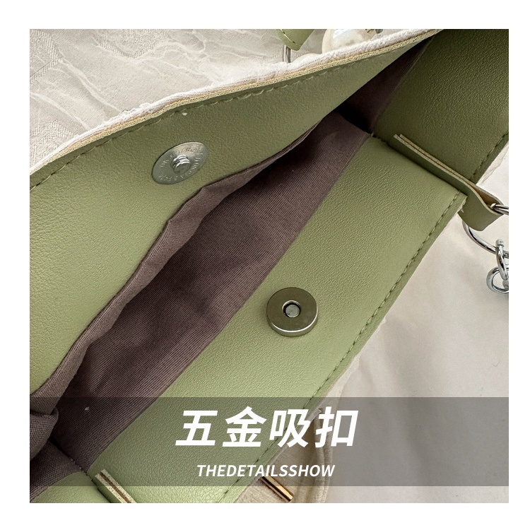 Túi Xách Đeo Vai Phối Dây Xích Và Ngọc Trai Thời Trang 2023 Dành Cho Nữ