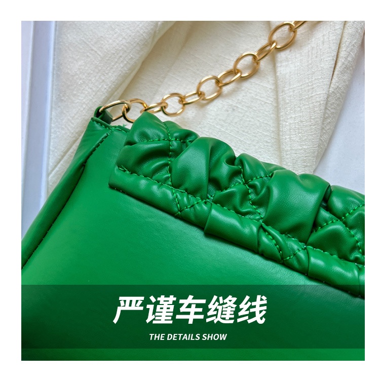 Túi Xách Đeo Vai Xếp Ly Thêu Dây Xích Thời Trang Hàn Quốc 2023 Cho Nữ