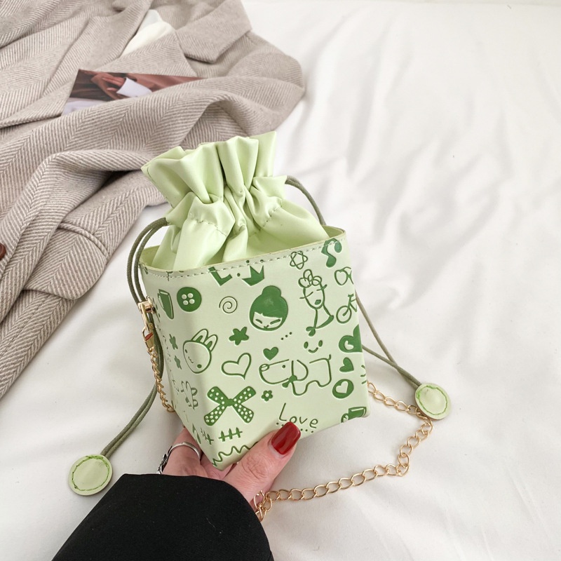 Túi Đeo Chéo Mini Phối Dây Xích Thời Trang Xuân 2023 Cá Tính Cho Nữ