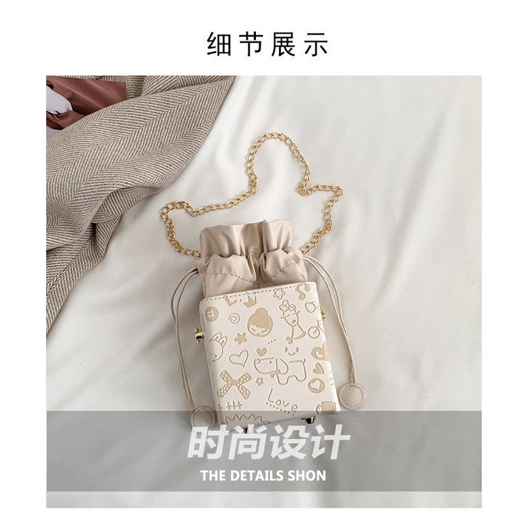 Túi Đeo Chéo Mini Phối Dây Xích Thời Trang Xuân 2023 Cá Tính Cho Nữ