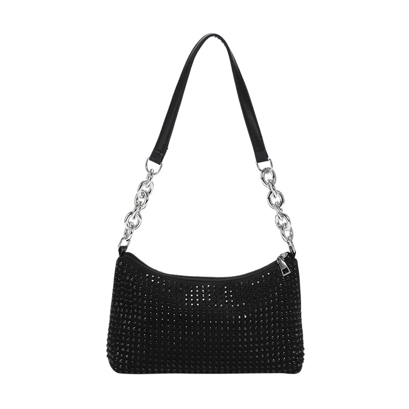 Túi Đeo Vai Hình Vuông Cỡ Nhỏ Đính Đá Lấp Lánh Thời Trang Mùa Xuân 2023 Cho Nữ