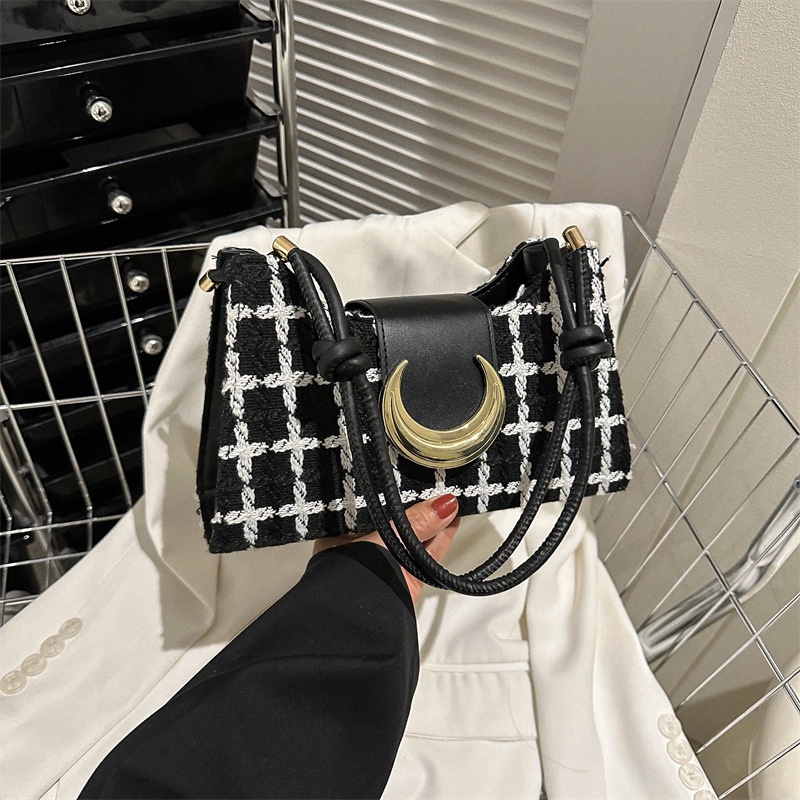 Túi Tote Đeo Vai / Kẹp Nách Hình Vuông Nhỏ Kẻ Sọc Thời Trang Mùa Xuân 2023 Cho Nữ