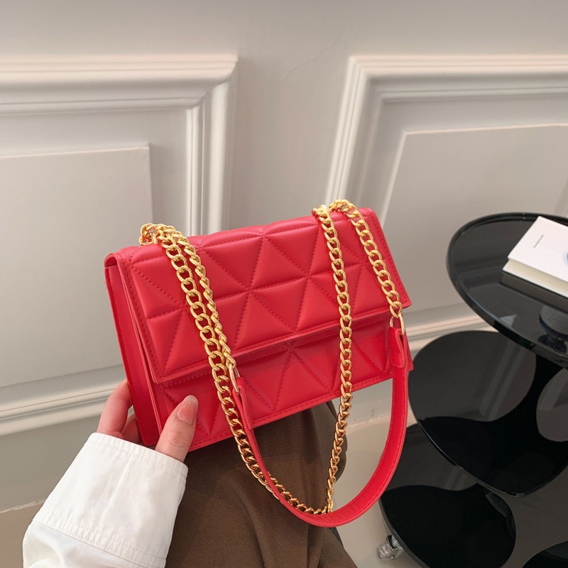 Túi Xách Đeo Vai Hình Vuông Cỡ Nhỏ Phối Dây Đeo Sợi Xích Thêu Họa Tiết Thời Trang Mùa Xuân 2023 Cho Nữ