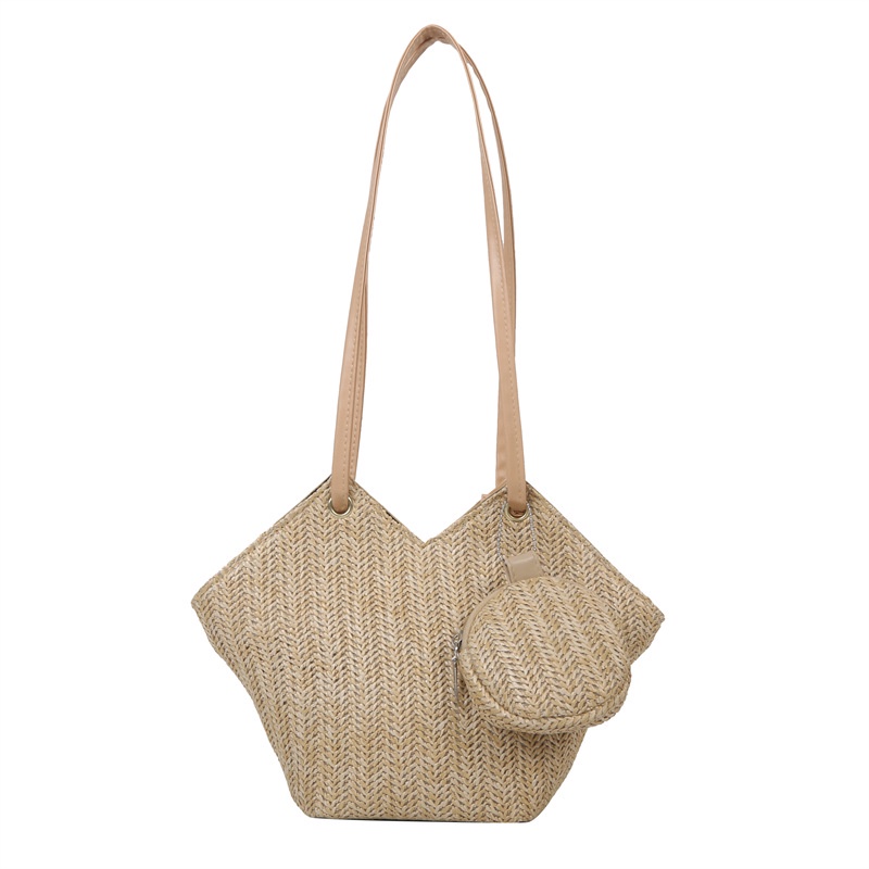 Túi Xách Đeo Vai Đan Cói Cỡ Lớn Thời Trang Mùa Xuân 2023