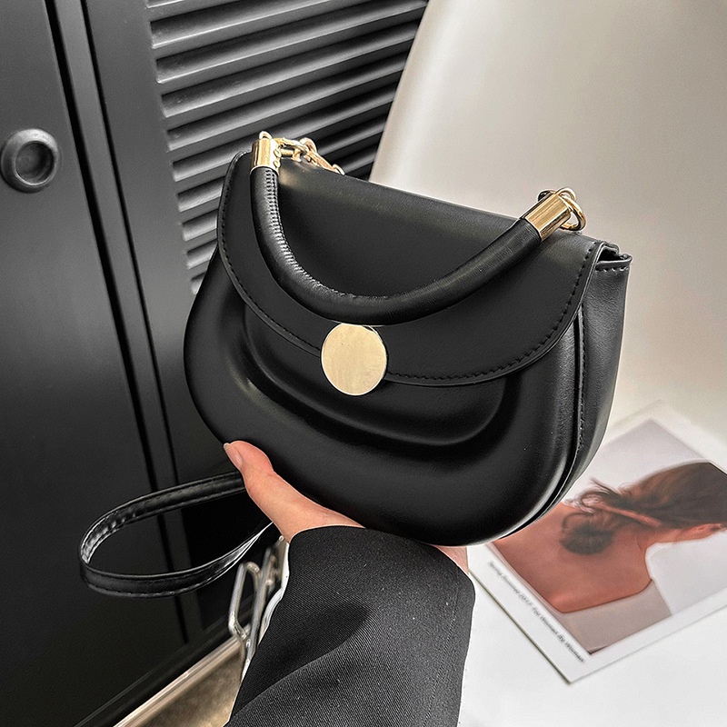 Túi Đeo Chéo Màu Trơn Đơn Giản Phong Cách Retro Thời Trang Xuân 2023 Cho Nữ