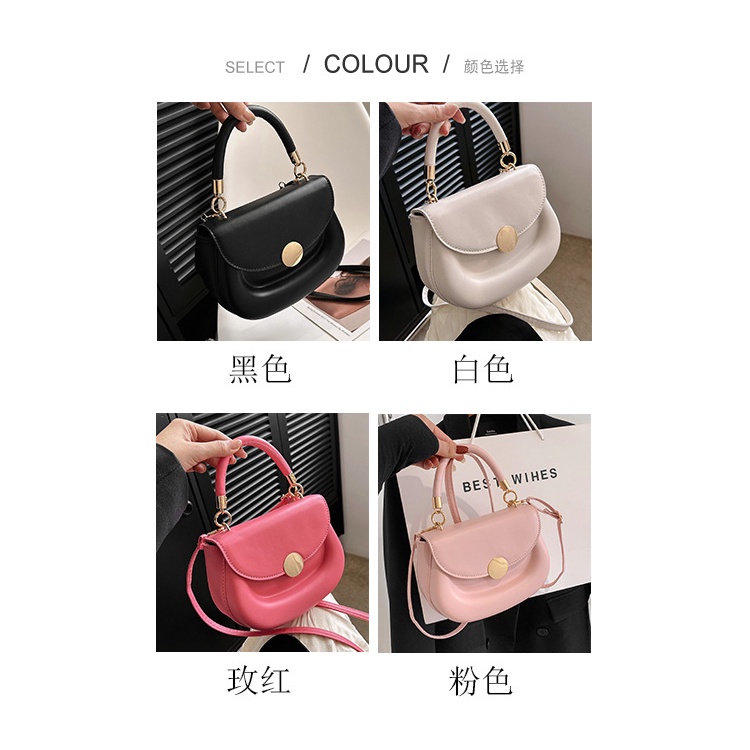 Túi Đeo Chéo Màu Trơn Đơn Giản Phong Cách Retro Thời Trang Xuân 2023 Cho Nữ