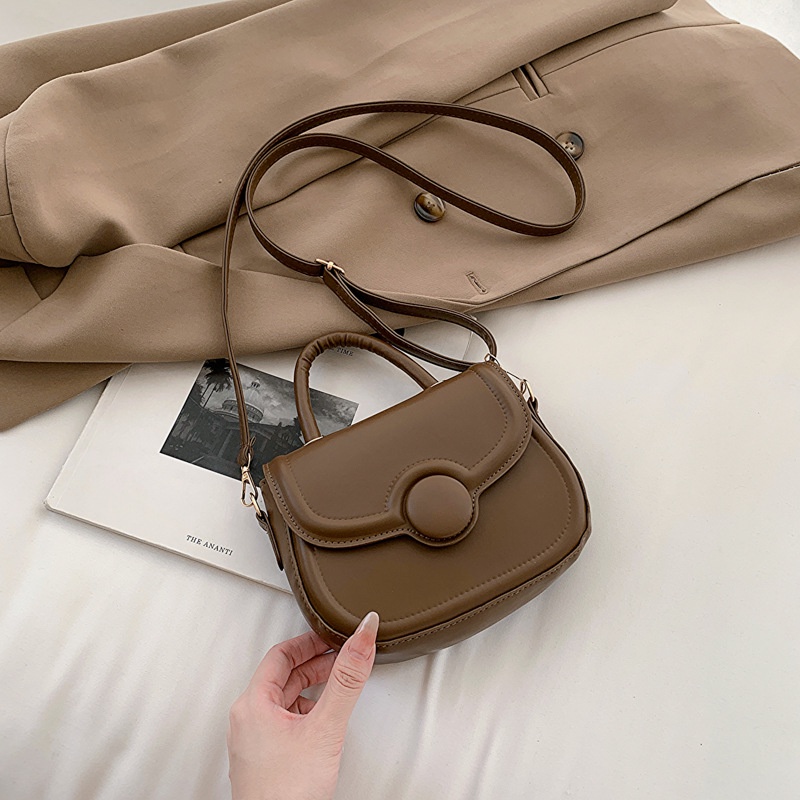 Túi Xách Nữ Màu Trơn Đơn Giản Phong Cách Retro Thời Trang Xuân 2023