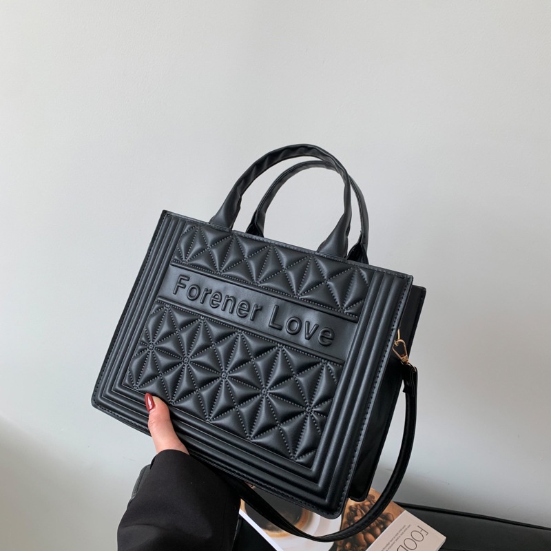 Túi Đeo Chéo Da PU Hình Vuông Dập Nổi Họa Tiết Chữ Đơn Giản Thời Trang Mùa Xuân 2023 Cho Nữ