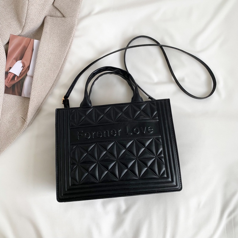 Túi Đeo Chéo Da PU Hình Vuông Dập Nổi Họa Tiết Chữ Đơn Giản Thời Trang Mùa Xuân 2023 Cho Nữ