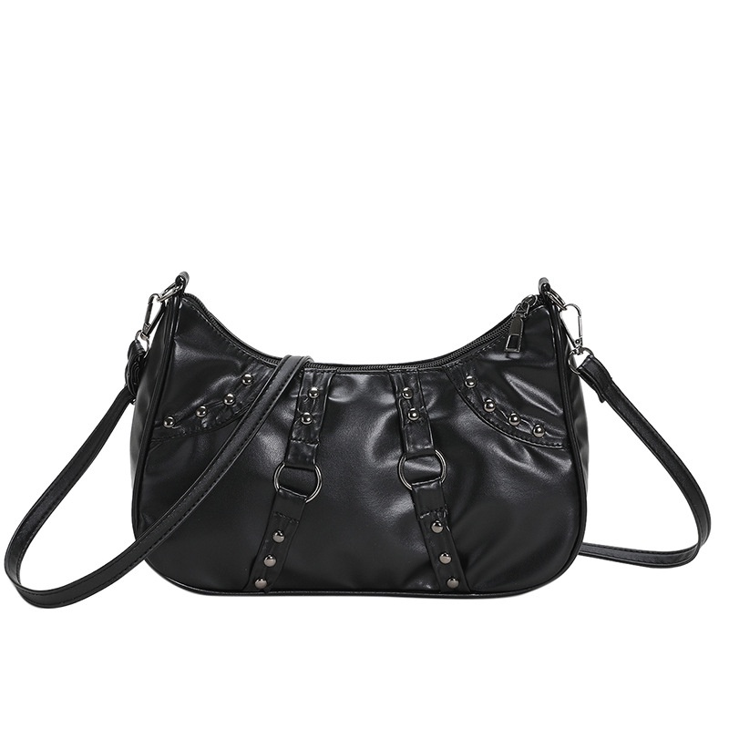 Túi Xách Đeo Vai Màu Trơn Đính Đinh Tán Thời Trang Mùa Xuân 2023 Cho Nữ