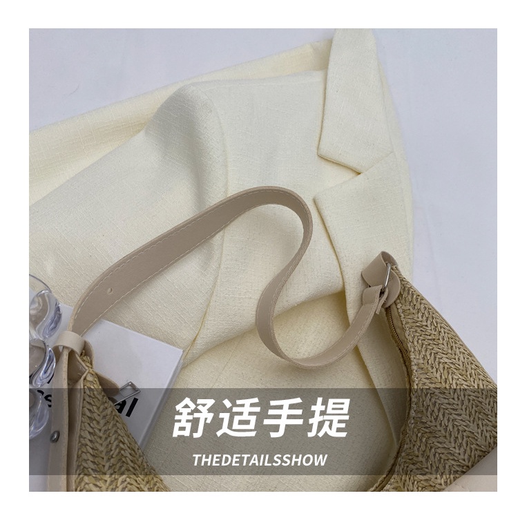 Túi Tote Đeo Vai / Xách Tay Đan Sợi Rơm Kiểu Retro Dung Tích Lớn Thời Trang Mùa Xuân 2023 Cho Nữ