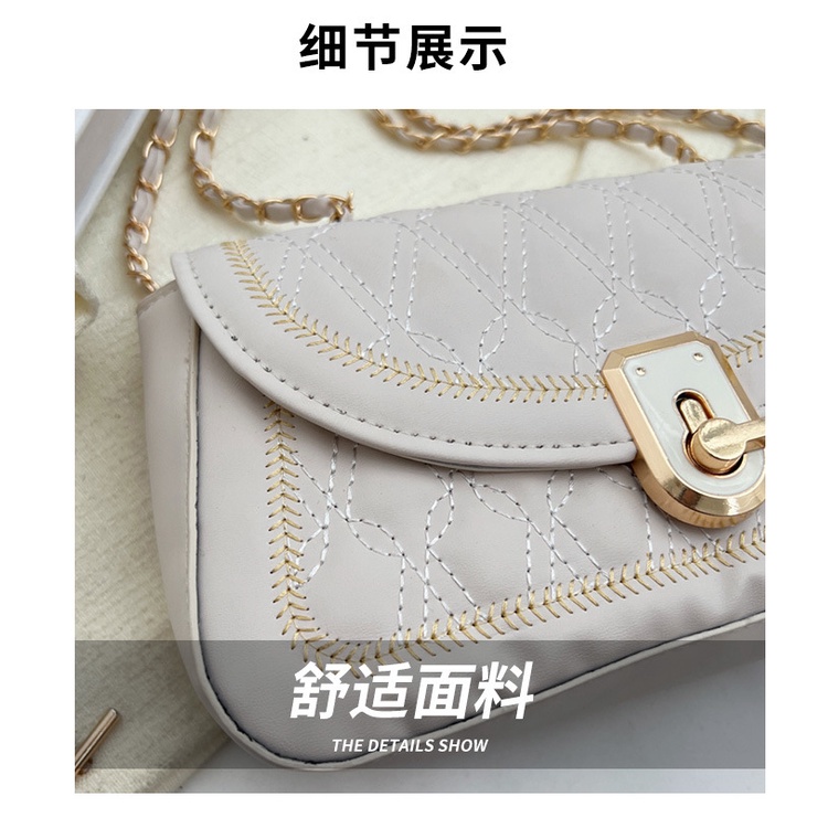 Túi Xách Đeo Vai Hình Vuông Cỡ Nhỏ Đính Đá Phối Dây Đeo Sợi Xích Thời Trang Hàn Quốc 2023 Cho Nữ