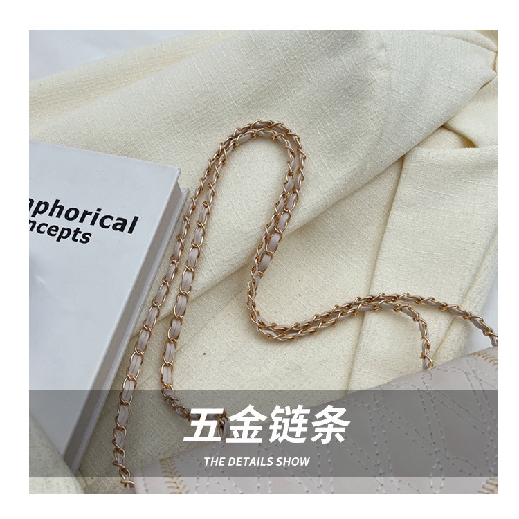 Túi Xách Đeo Vai Hình Vuông Cỡ Nhỏ Đính Đá Phối Dây Đeo Sợi Xích Thời Trang Hàn Quốc 2023 Cho Nữ