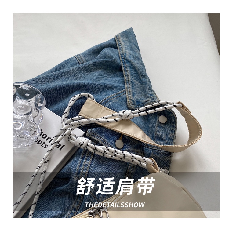 Túi Đeo Vai Vải Oxford Sức Chứa Lớn Màu Trơn Thời Trang Mùa Xuân 2023