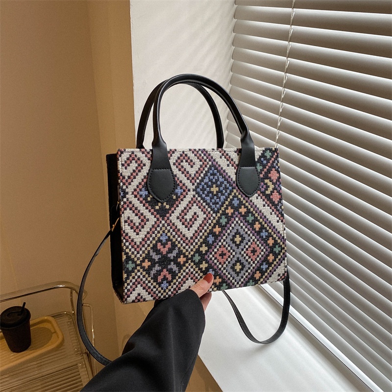 Ba Lô Đeo Vai Hình Vuông Cỡ Nhỏ Họa Tiết Thổ Cẩm Thời Trang Mùa Xuân 2023 Cho Nữ