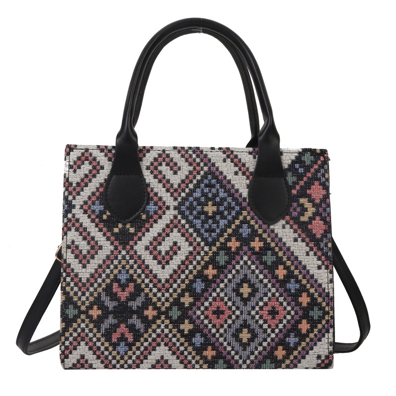 Ba Lô Đeo Vai Hình Vuông Cỡ Nhỏ Họa Tiết Thổ Cẩm Thời Trang Mùa Xuân 2023 Cho Nữ