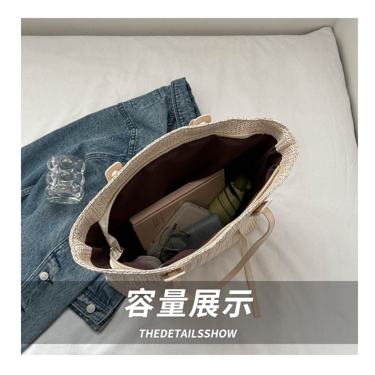 Túi Xách Đan Cói Sức Chứa Lớn Thời Trang Mùa Xuân 2023 Cho Nữ