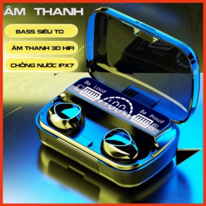 ⚡ＦＬＡＳＨ⚡ Tai nghe bluetooth SGC SM10 Pin Trâu 3500maH âm thanh trung thực, đèn Led đẹp mắt, hộp sạc chống nước