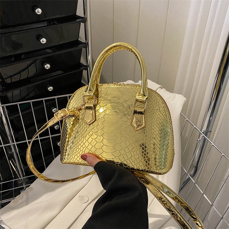 Túi Xách Đeo Vai Màu Laser Hình Vỏ Sò Thời Trang Mùa Xuân 2023 Cho Nữ