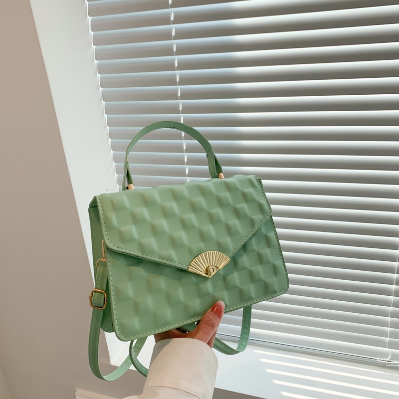 Túi Xách Đeo Vai Hình Vuông Nhỏ Màu Trơn Dập Nổi Họa Tiết Sọc Ca Rô Thời Trang Mùa Xuân 2023