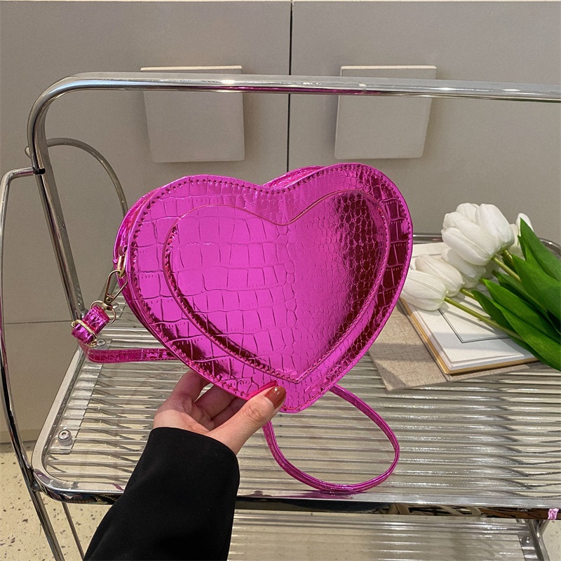 Túi Xách Đeo Vai Màu Laser Họa Tiết Trái Tim Thời Trang Mùa Xuân 2023 Cho Nữ