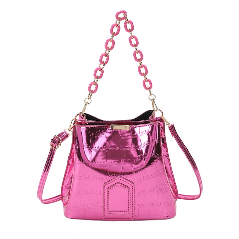 Túi Xách Đeo Chéo Cỡ Lớn Màu Laser Phối Dây Xích Thời Trang Mùa Xuân 2023