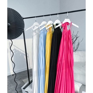 ĐẦM MAXI CỔ YẾM DẬP LY HỞ LƯNG