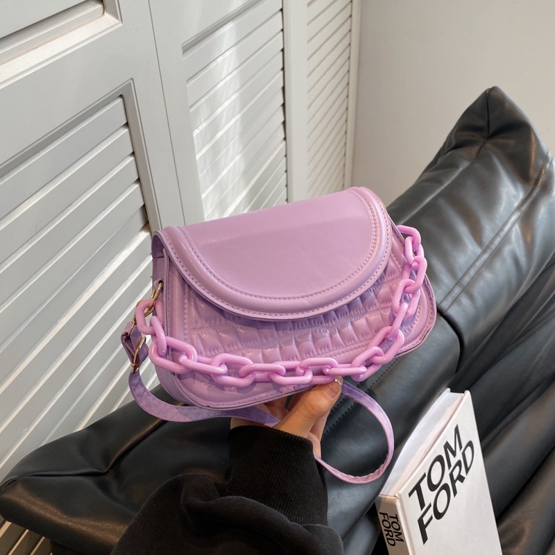 Túi Xách Đeo Vai Hình Vuông Màu Sắc Trơn Thời Trang Mùa Xuân 2023 Dành Cho Nữ