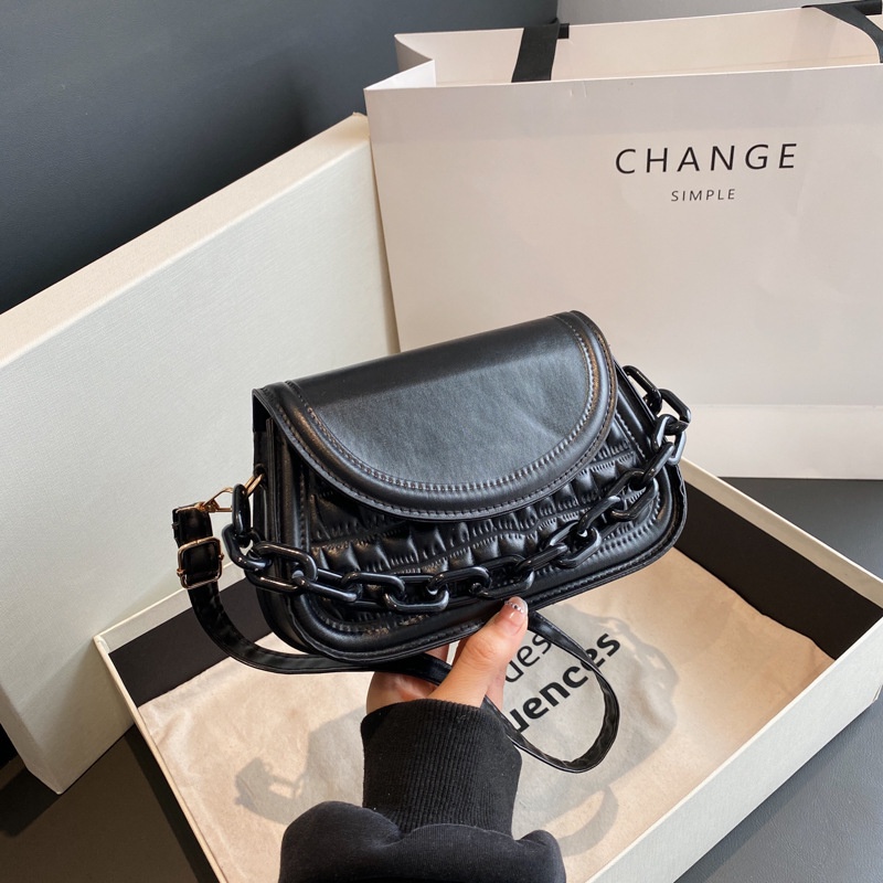 Túi Xách Đeo Vai Hình Vuông Màu Sắc Trơn Thời Trang Mùa Xuân 2023 Dành Cho Nữ