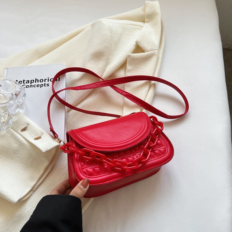 Túi Xách Đeo Vai Hình Vuông Màu Sắc Trơn Thời Trang Mùa Xuân 2023 Dành Cho Nữ