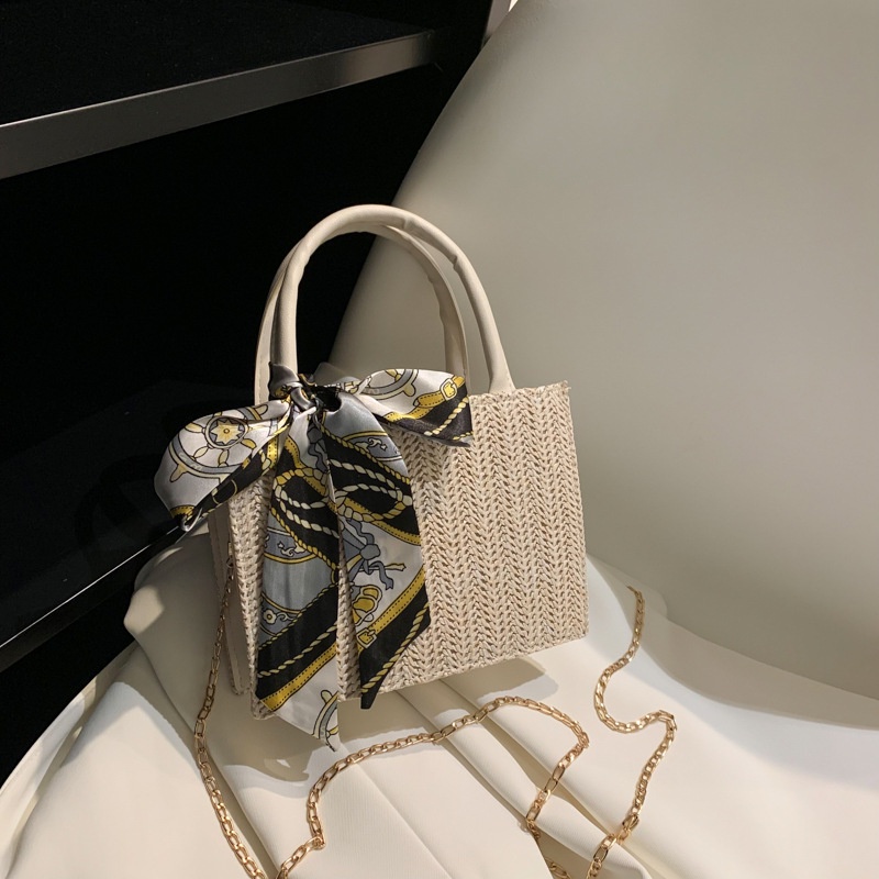 Túi Xách Đeo Vai Mini Vải Lụa Dệt Phối Khăn Quàng Cổ Thời Trang Mùa Xuân 2023