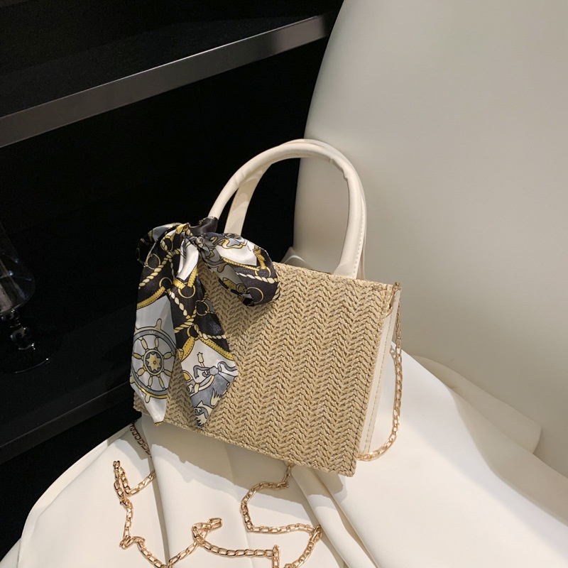 Túi Xách Đeo Vai Mini Vải Lụa Dệt Phối Khăn Quàng Cổ Thời Trang Mùa Xuân 2023