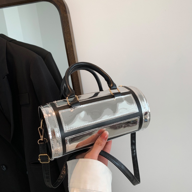 Túi Xách Đeo Vai Hình Trụ Màu Trơn Thời Trang Mùa Xuân 2023 Cho Nữ