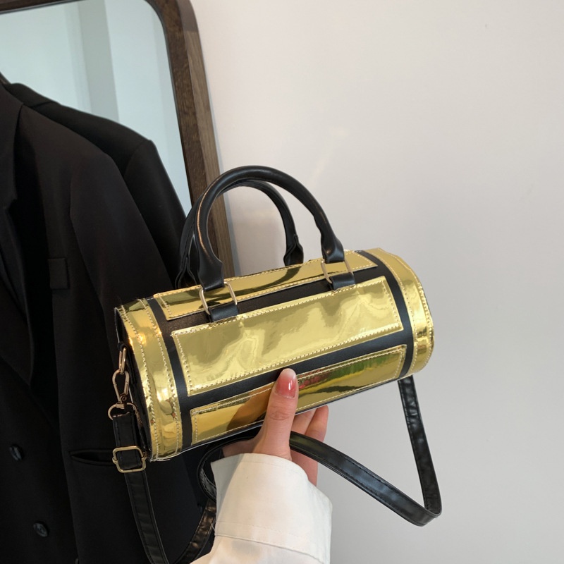 Túi Xách Đeo Vai Hình Trụ Màu Trơn Thời Trang Mùa Xuân 2023 Cho Nữ