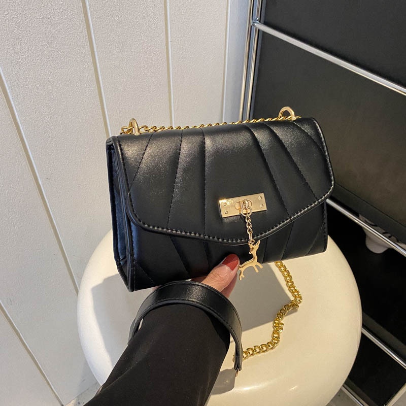 Túi Đeo Chéo Hình Vuông Nhỏ Thêu Họa Tiết Đơn Giản Thời Trang Cho Nữ