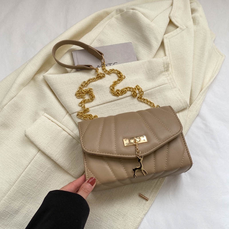 Túi Đeo Chéo Hình Vuông Nhỏ Thêu Họa Tiết Đơn Giản Thời Trang Cho Nữ