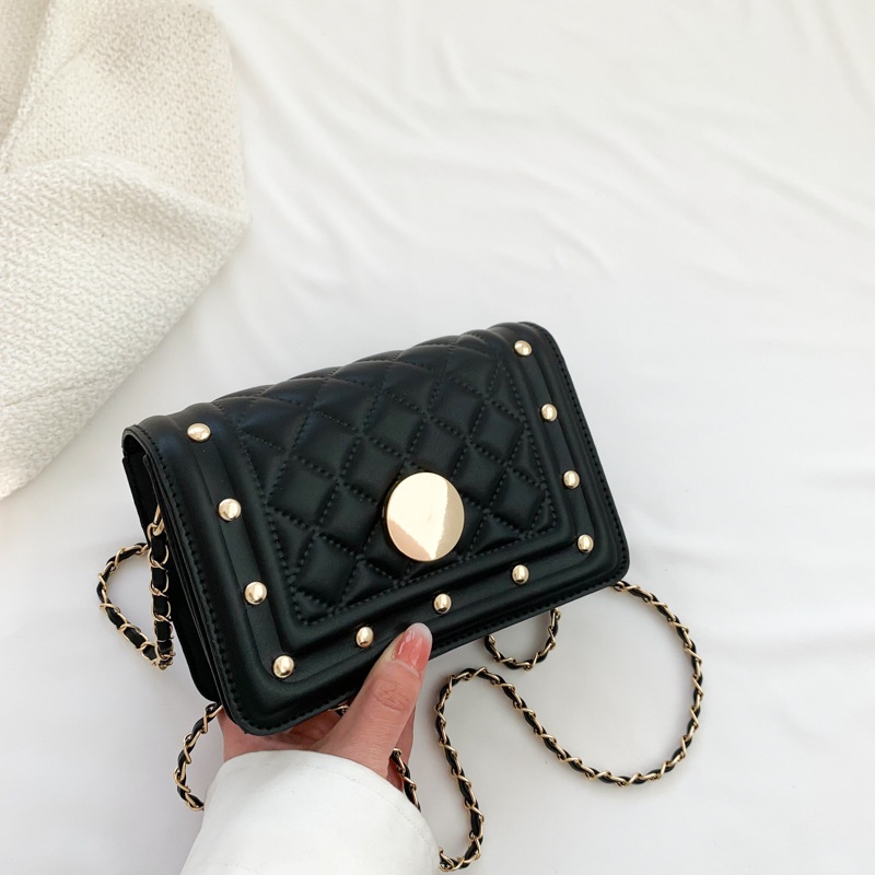 Túi Đeo Chéo Hình Vuông Nhỏ Thêu Họa Tiết Đính Đinh Tán Đơn Giản Thời Trang 2023 Cho Nữ