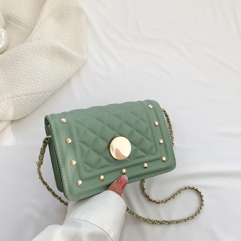 Túi Đeo Chéo Hình Vuông Nhỏ Thêu Họa Tiết Đính Đinh Tán Đơn Giản Thời Trang 2023 Cho Nữ