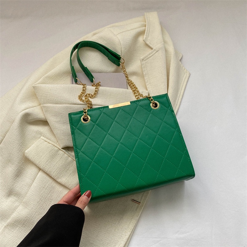 Túi Đeo Vai Màu Trơn Cỡ Lớn Phối Dây Xích Thời Trang Mùa Xuân 2023 Cho Nữ