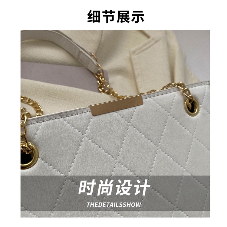 Túi Đeo Vai Màu Trơn Cỡ Lớn Phối Dây Xích Thời Trang Mùa Xuân 2023 Cho Nữ