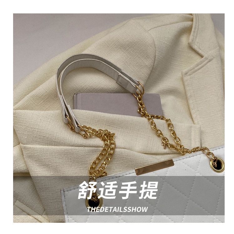 Túi Đeo Vai Màu Trơn Cỡ Lớn Phối Dây Xích Thời Trang Mùa Xuân 2023 Cho Nữ